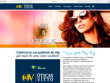 Site institucional e responsivo para ótica.